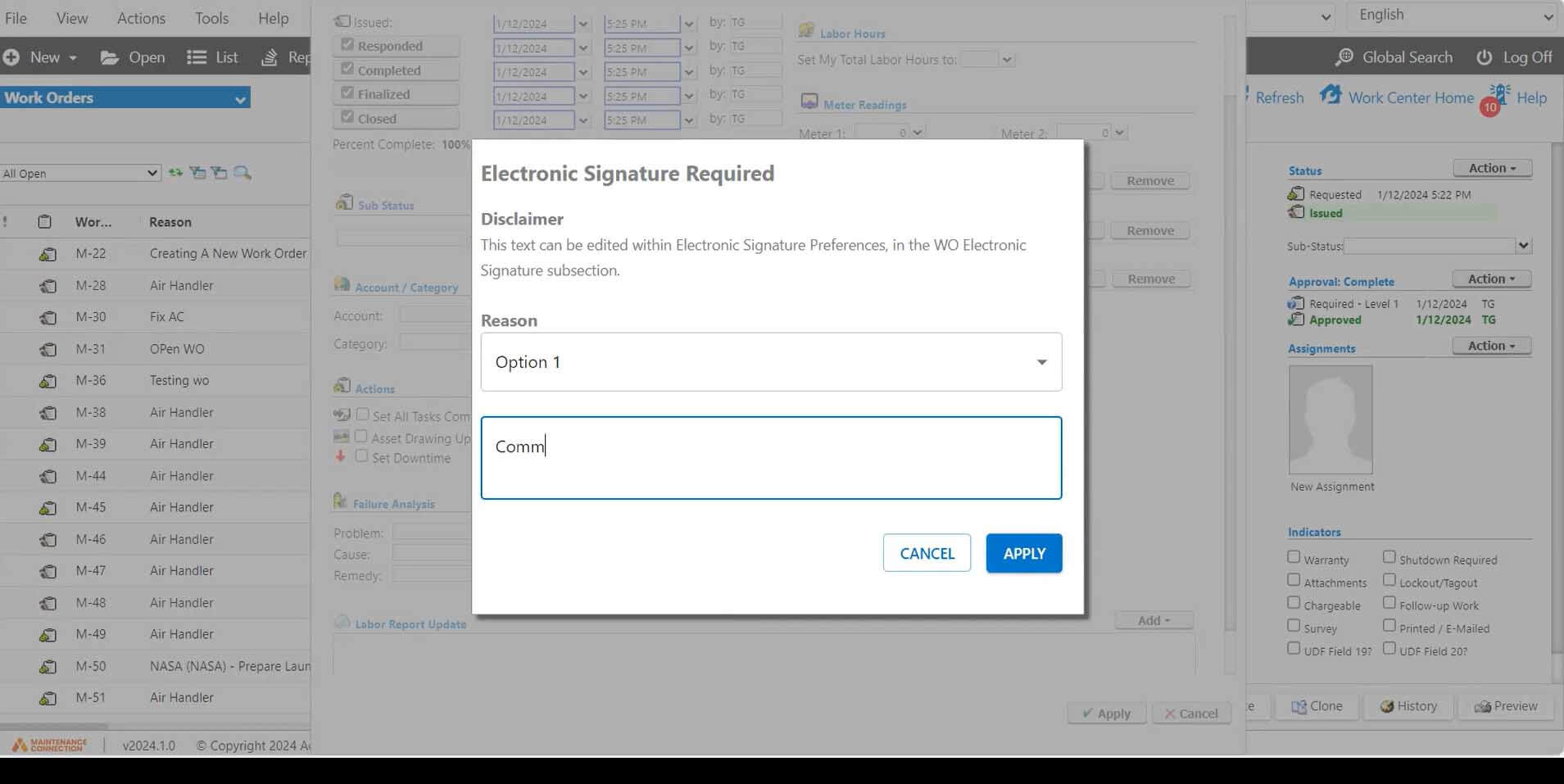 Eletronic signature for regulatory complaince