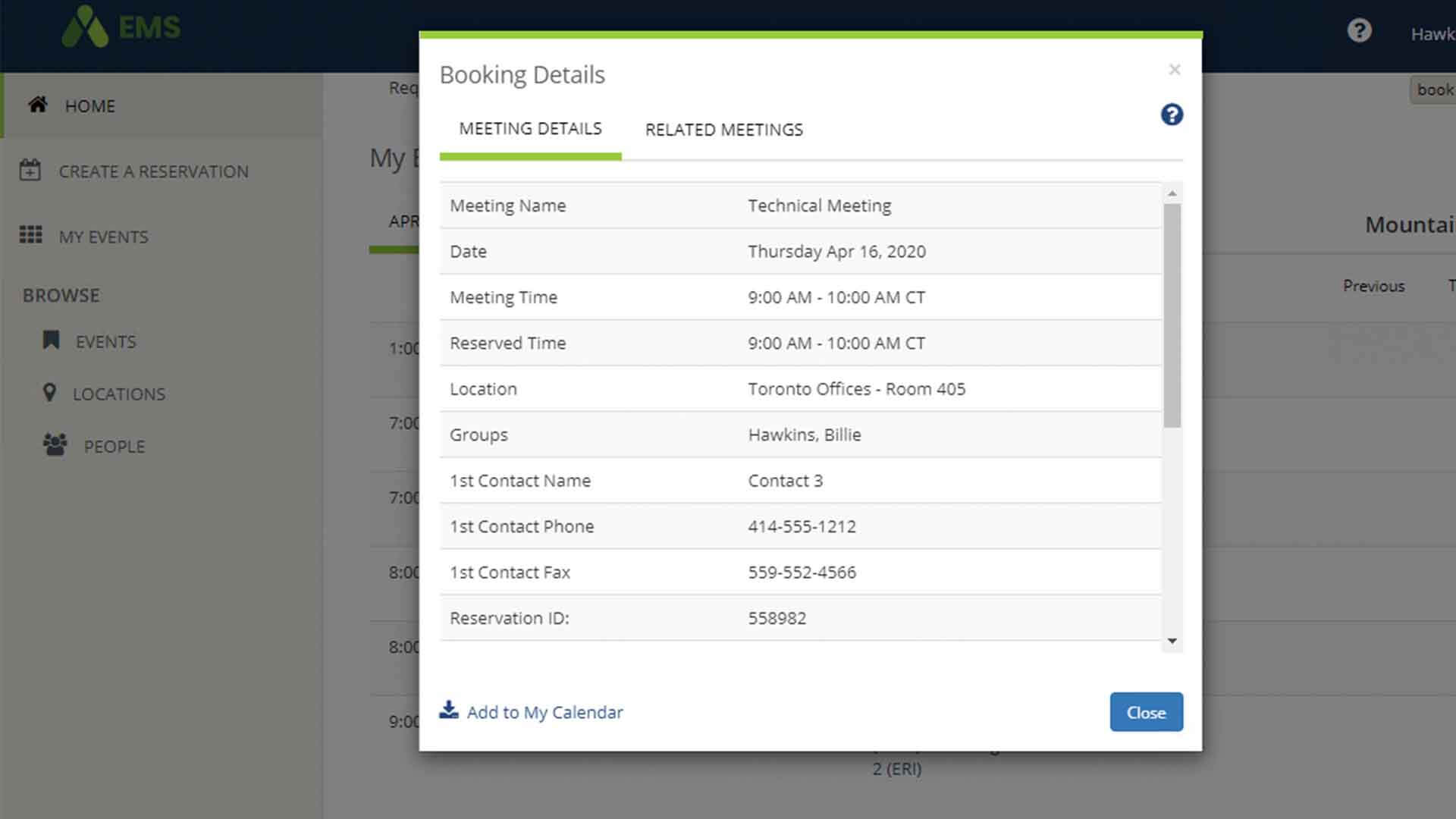 An image shows scheduling feature of EMS class scheduling software