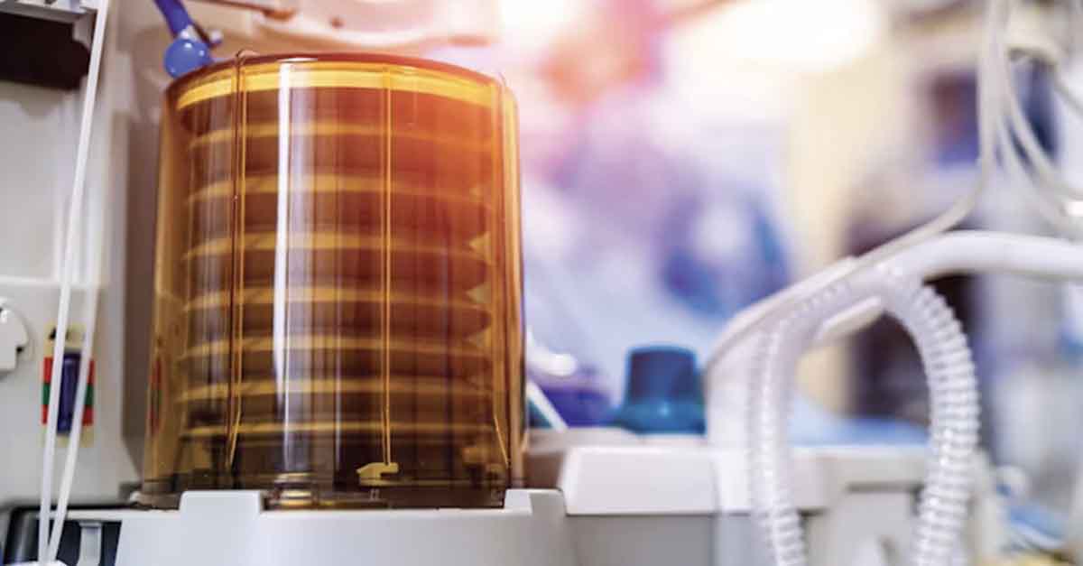 Close-up of ventilator equipment