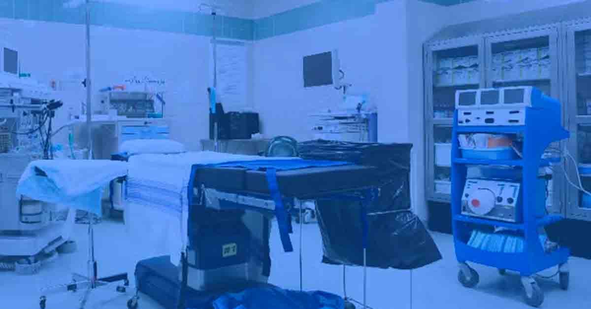 Hospital operating room with medical equipment