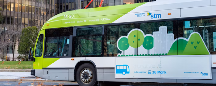 Side view of STM public transit bus
