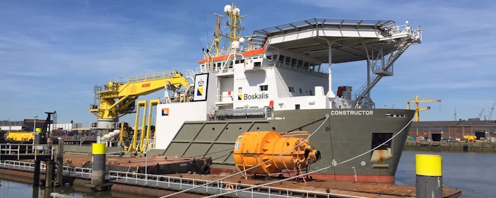 Docked construction vessel from Boskalis